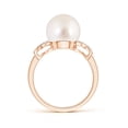 thumbnail image 2 of ANGARA South Sea Cultured Pearl XO Ring with Diamonds in 14K Rose Gold for Women | June Birthstone, Birthday, Anniversary, Jewelry Gift for Women | Pearl Ring, 2 of 7