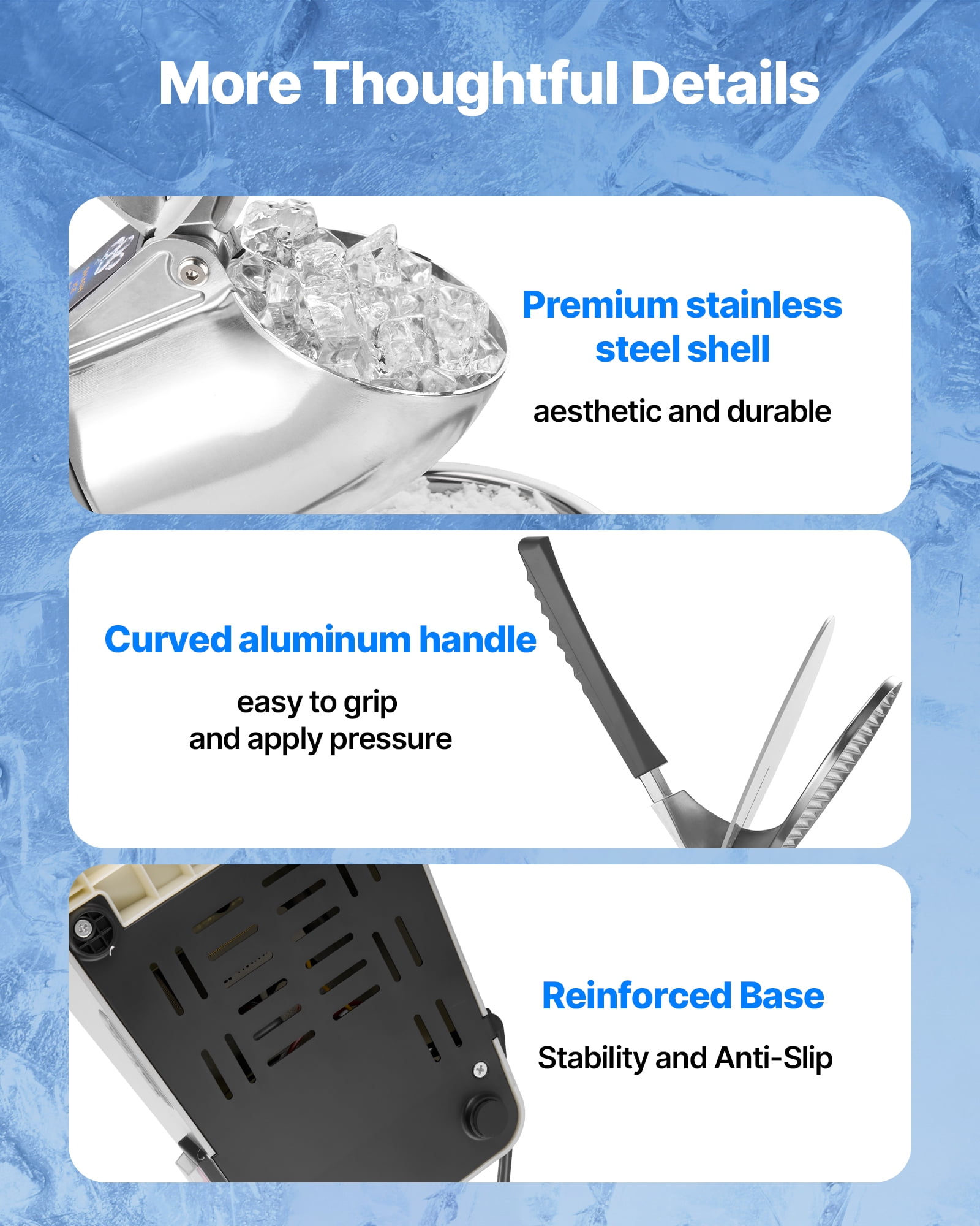 VEVOR Ice Crusher Machine, 286lbs Per Hour Electric 4 Blades Snow Cone Maker, Stainless Steel Shaved Ice Machine with Bowl and Cover, 300W 2000RPM Ice-Shaver for Home and Commercial Use, Silver