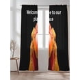 thumbnail image 2 of Sheer Curtains 84 Inches Long 2 Panels Set for Living Room, Funny Chicken Semi Sheer Curtains for Windows, Welcome To OUR Place Modern Retro Voile Window Treatments Rod Pocket Curtain, 2 of 7
