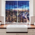 thumbnail image 2 of Ambesonne City Kitchen Curtains, Buildings Midtown at Dusk, 55"x45", Tan Navy Blue Aqua, 2 of 3