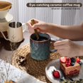 thumbnail image 6 of Vesteel Coffee Cups Set of 4, 14oz Ceramic Mugs Set with Handles, Porcelain Mug for Latte Tea Beer Hot Cocoa, Dishwasher & Microwave Safe, Blackish Green, 6 of 7