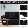 thumbnail image 4 of Unique Bargains Solid 1/2/3 Seater Sofa Cover Stretch Couch Slipcover Black, 4 of 8