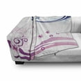 thumbnail image 3 of Floral Soft Flannel Fleece Throw Blanket, Modern Digital Swirls Ivy Flowers Leaves and White Backdrop Image, Cozy Plush for Indoor and Outdoor Use, 50" x 60", Dark Blue Lilac, by Ambesonne, 3 of 6