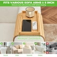 thumbnail image 4 of Bamboo Couch Cup Holder Arm Tray for Snack and Phone, 4 of 11