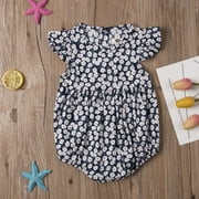 Nouveau-né bébé filles imprimé floral barboteuse infantile tenue vêtements de soleil