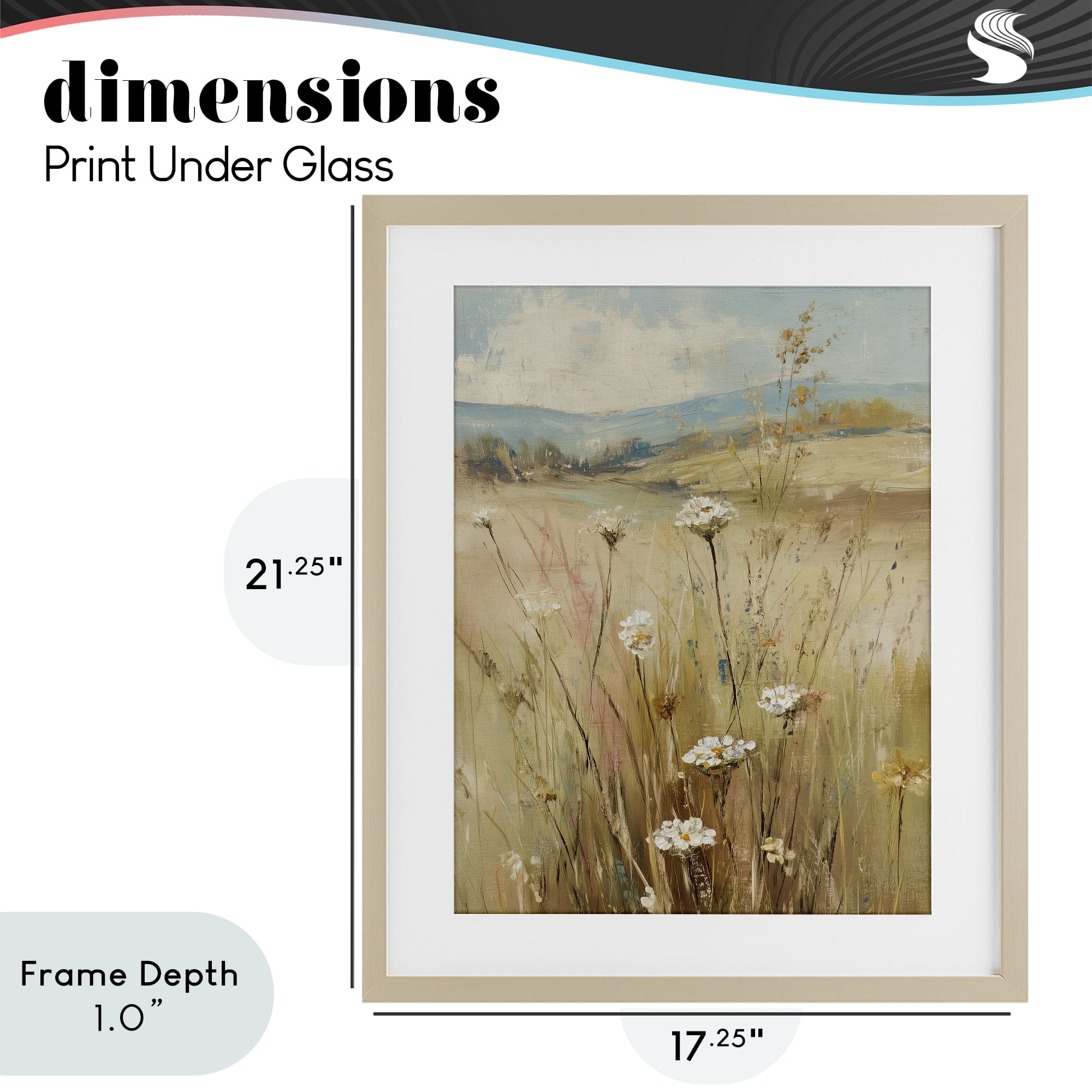 Stupell Industries Natural Lush Hillside Blooms Birch Framed Print Under Glass, design by Svetlana Aleynikova