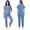 Light Blue, variant on Scrubs For Women Set 2 Front Pockets Scrub Top And Elastic Cuff Jogger Cargo Pants Nurse Uniform 2 Piece Sets For Women Summer