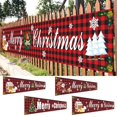 thumbnail image 5 of Large Christmas Banner Decoration, Merry Christmas Banner Backdrop Background for Indoor Outdoor, Red Black Buffalo Plaid Santa Christmas Fabric Yard Sign Banner Xmas Hanging Banner for Wall Fence, 5 of 9