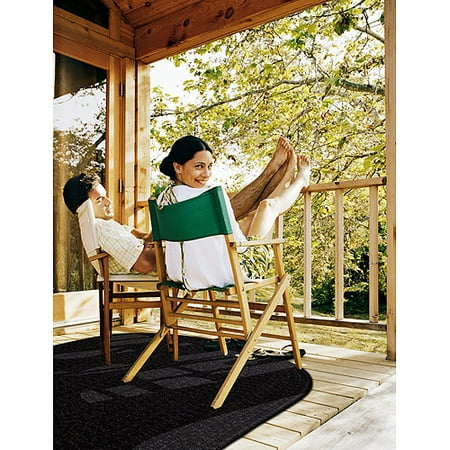 Gazebo Indoor/Outdoor Braided Rug, Black