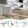 thumbnail image 5 of Adjustable Swivel Bar Stools Set of 2, Modern Upholstered Bar Chairs for Kitchen Island Dining Room Pub Counter(White), 5 of 9