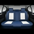 thumbnail image 6 of Coverado Car Seat Covers Full Set, Luxury Faux Leather Front and Rear Seat Protectors, Universal Fit Automotive Cushions, Blue&White, 6 of 8