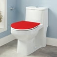 thumbnail image 5 of Sulaicai Toilet Lid Cover Washable Toilet Cover with Elastic Bottom Soft Stretch Fabric Cover, for Toilet Top Cover (Red), 5 of 6