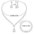 thumbnail image 3 of 3 Pack Elegant Crystal Necklace Earrings Bracelets Set with 3 Storage Bag for Bridal Wedding Fashion Accessories rhinestone  jewelry exquisite trendy necklace, 3 of 9