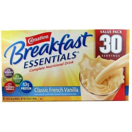 Carnation Breakfast Essentials Complete Nutritional Drink Classic French Vanilla - 30 Servings 2.36 LB