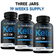 Healblend Keto MCT Oil Capsules 2000mg - Natural Ketogenic Fat Burner, Ketosis Diet Pills, Metabolism Booster for Men Women - Exogenous Ketones Supplements (270 Soft Gels 135 day) - 3-Pack
