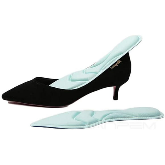 High-Heeled Shoes Memory Foam Insoles - Breathable, Massage, Anti-skidding, Anti-Pain, Shock-Absorbing, Depressurizing, Arch Support Insoles, for Women Prolonged Standing Walking (Green, 35-40)