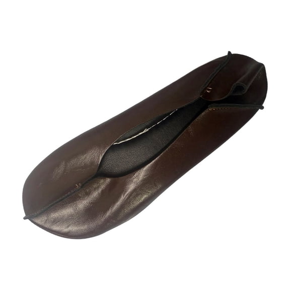 Womens Ballet Flats - Brown Foldable Comfort Flats for Women, Square Toe Non-Slip Shoes for Work, Travel & Office,Size 7
