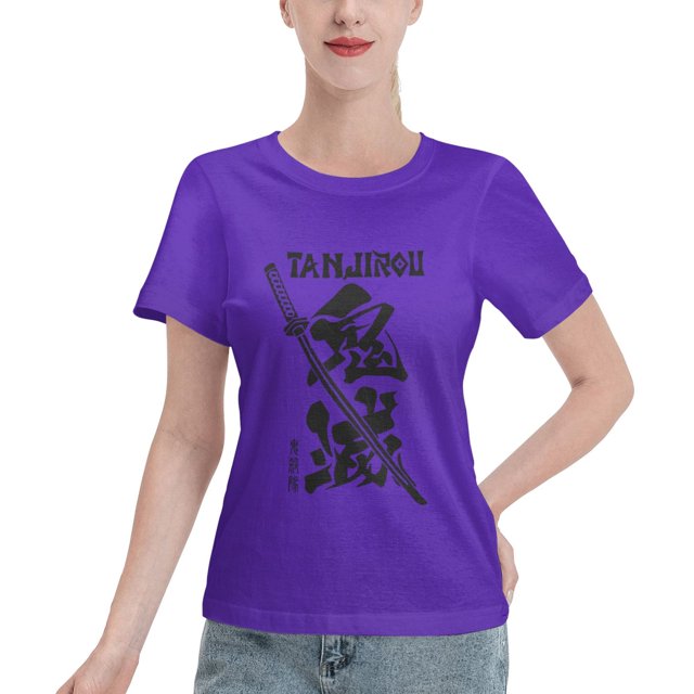 T-Shirt Basique à Manches Courtes pour Femmes Demon Slayer Blade Équipe Demon Slayer