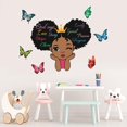 thumbnail image 1 of 1 pieza de pegatinas de pared inspiradoras para la habitación de los niños, decoración de pared de guardería, pegatinas de papel, decoración de pared para niña negra, 1 of 5