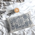 thumbnail image 3 of Boho Pillow Covers 12x20, Blue and White Ethnic Design Outdoor Decorative Throw Pillows for Couch, Carpet Pattern Decor Cushion Cover 2 Pcs Farmhouse Linen Pillowcase for Bed Car Safa, 3 of 6