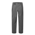 thumbnail image 5 of XIAONU Dress Pants For Men Formal Stretchy Work Pants Solid Color Wide Leg Trousers With Pockets, 5 of 5