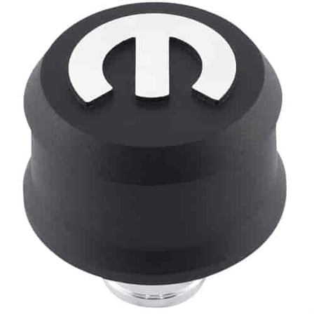 Proform MOPAR Emblem Slant Edge Breather Cap Black Crink