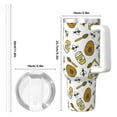 thumbnail image 4 of Picia Honey Pattern 40oz Ice Bully Insulated Tumbler with Handle, Double-Wall Stainless Steel Cup, Leak-Proof Lid and Straw, 4 of 8