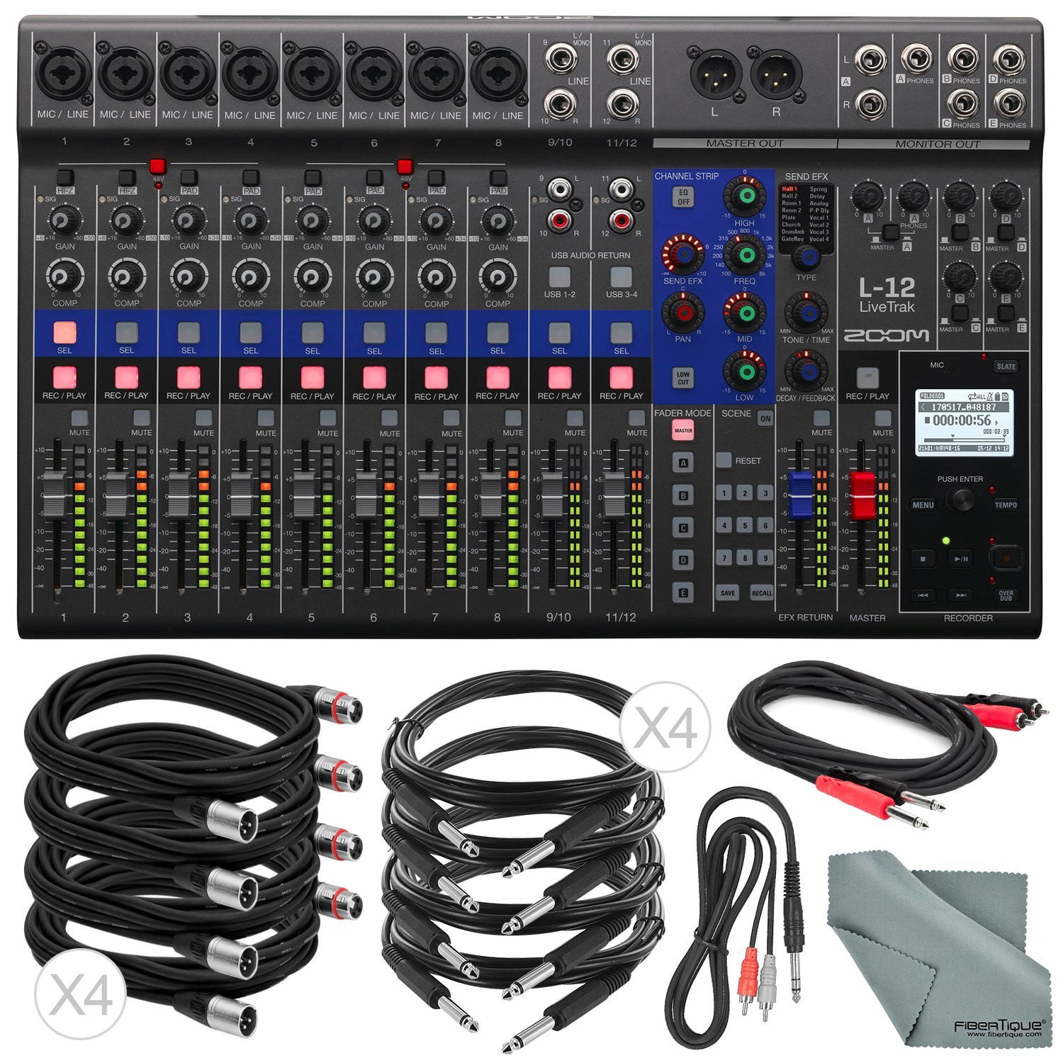 Zoom LiveTrak L-12 Channel Digital Mixer and Multi-Track Recorder Basic ...