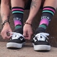 thumbnail image 5 of Slidertown The Point Pinkburst Crew Sock, 5 of 7