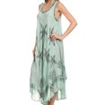 thumbnail image 3 of Sakkas Watercolor Palm Tree Tank Caftan Short Dress - Seafoam - One Size, 3 of 4