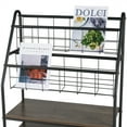 thumbnail image 3 of VECELO Floor Standing Magazine Newspaper Rack, 4-Tier Book Brochure Storage Display Stand, Gray, 3 of 7