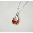 thumbnail image 3 of Personalized Topaz Necklace, November Birthstone Necklace, Teardrop Bridesmaid Necklace, Custom Initial Necklace, Birthday Gift for Her - 16" Rose Gold Plated, 3 of 5