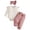 Pink, variant on mgoYE Newborn Baby Girl Clothes Rib Frill Romper Pants Set Infant Girl Fall Winter Outfits with Headband, Cute Baby Clothes