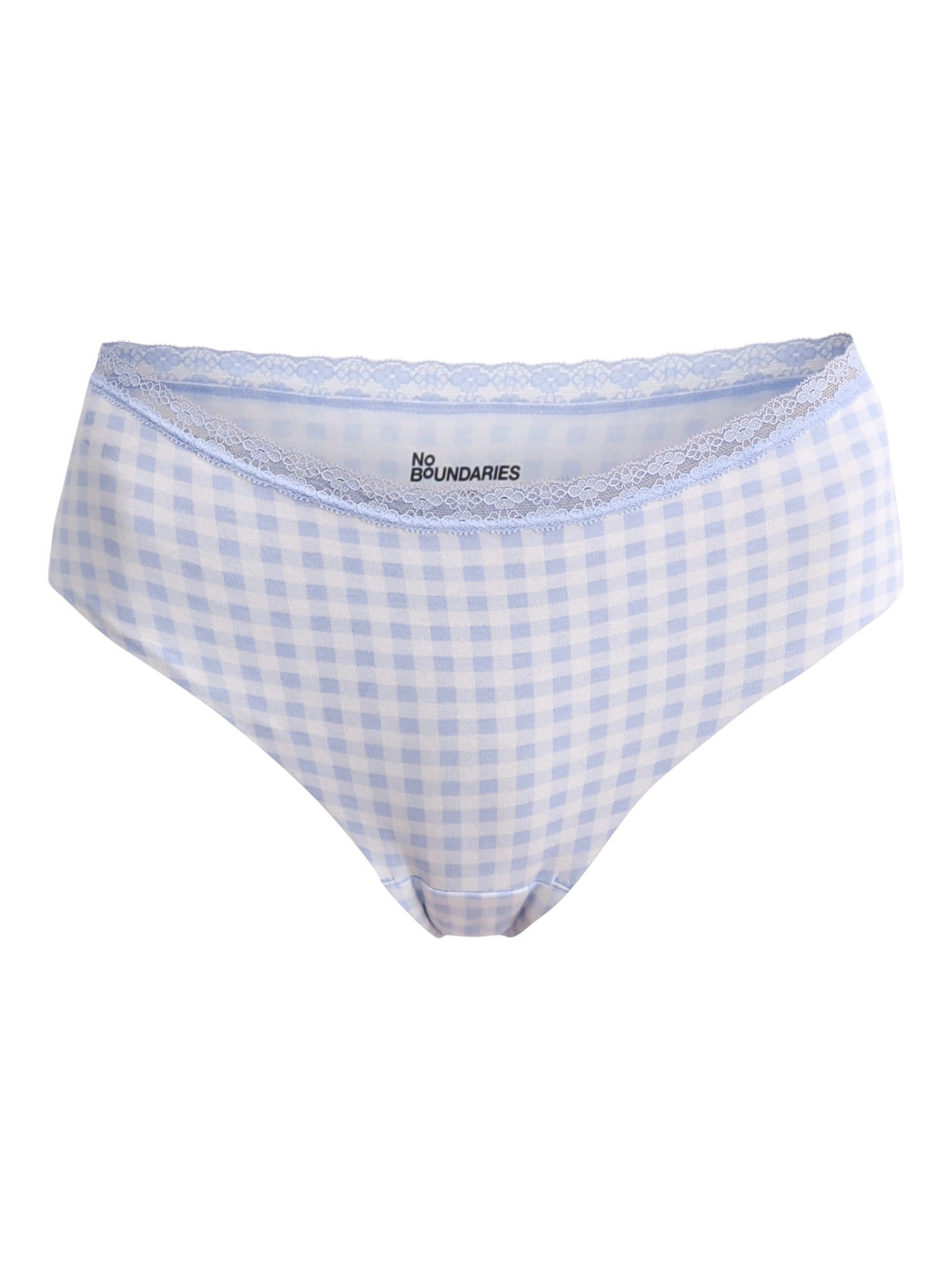 (3 pack) No Boundaries Cotton Hipster Panty with Lace, Women’s and Women’s Plus, Sizes S-XXXL