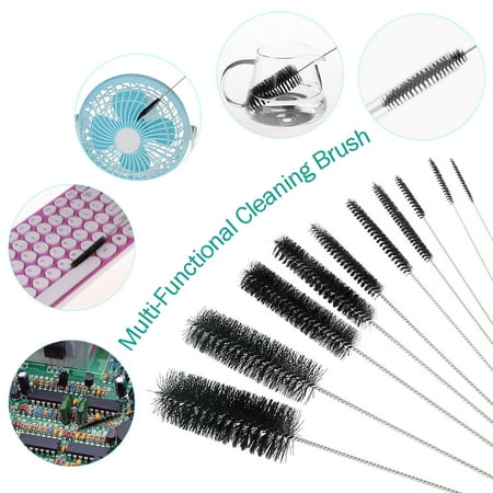 

OUNONA 10pcs Nylon Tube Brushes Straw Set for Drinking Straws / Glasses / Keyboards / Jewelry Cleaning