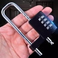 thumbnail image 4 of Cabinet Lock,Combination Padlock,U Shaped Padlock,Stainless Steel Gym Locker Lock Code Long Adjustable Shackle Lock for Outdoor, School, Gym, Sports lockers, Fences (Black), 4 of 7