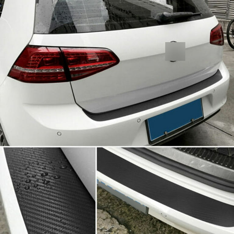 Carbon Fiber Car Rear Trunk Guard Trims Bumper Sticker For