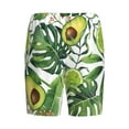 thumbnail image 4 of Rocae Watercolor Green Tropical for Men's Soft Sleep Pajama Shorts, Waistband and Pockets, 4 of 9