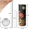 thumbnail image 6 of 20oz Flowers Skeleton Moon Garden Ghost Tumbler Stainless Steel Halloween Cup Mushroom Skull Floral Vacuum Insulated Travel Coffee Mug with Splash-Proof Lid Metal Straw, 6 of 6