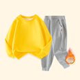 thumbnail image 2 of UAYOTSE Youth Fashion Fleece Pullover Hoodie and Sweatpants Suit for Boys Girls 2 Piece Outfit Sweatshirt Set,Yellow 7-8 Years, 2 of 7
