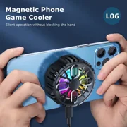 L06 Universal Mobile Phone Semiconductor Magnetic Cooling Fan Radiator for IOS Android Tablet Game Cooler w/ RGB Colorful Light