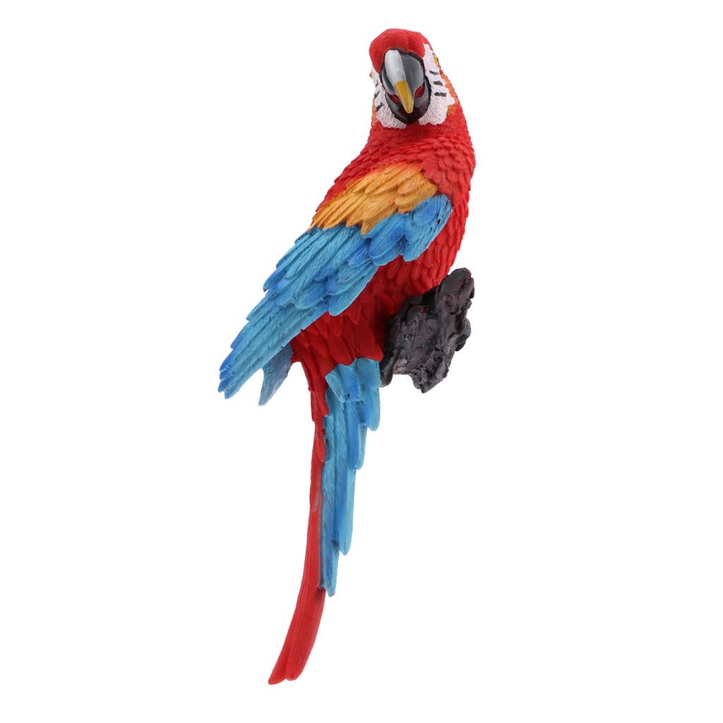 Parrot Statue Sculpture Standing on Branches for patio and garden Tropical Bird Collectors Gift