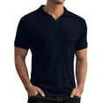thumbnail image 1 of Men's Golf Shirt Casual Sports V Neck Ribbed Collar Short Sleeve Fashion Casual Solid Color Plain Spring & Summer Regular Fit 2XL, 1 of 5