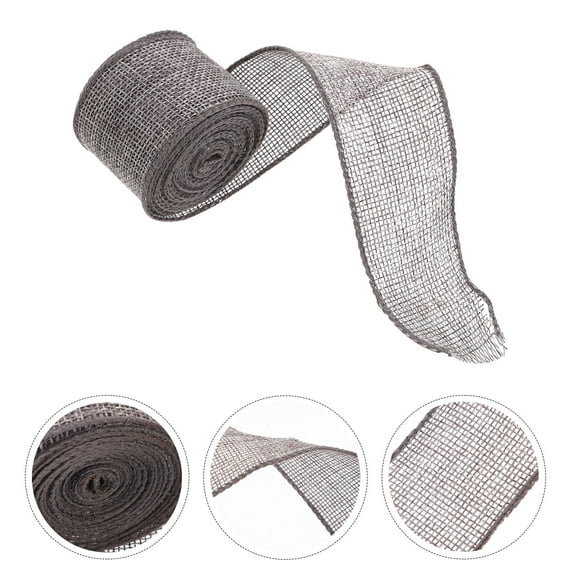 FESTFENDS Wreath Ribbon Grey Polyester 1 Roll for Gift Wrapping Birthday Parties