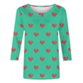 thumbnail image 6 of VKOYWKM Womens Spring Tops 3/4 Sleeve Valentines Day Shirts Love Graphic Tees Cute Tops Holiday T Shirts Casual Crew Neck Romantic Tshirts, 6 of 6