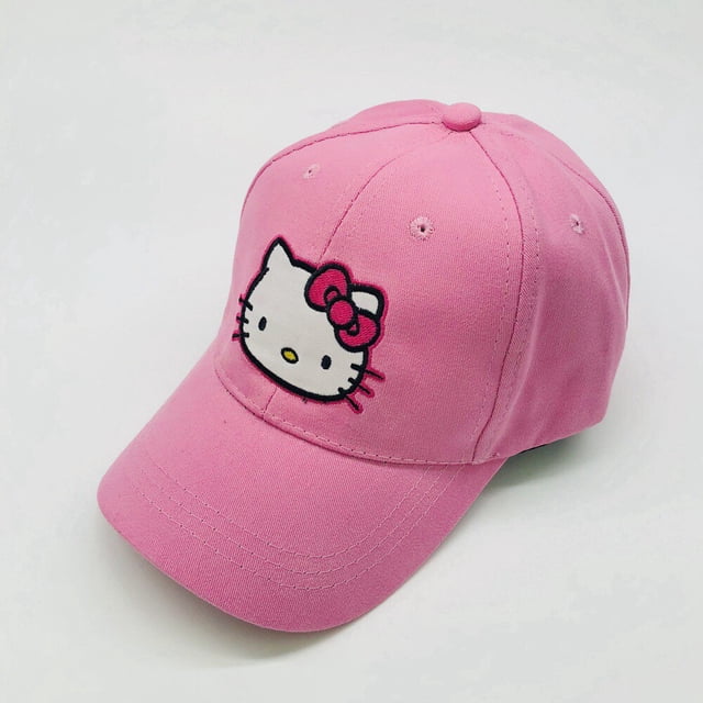Gorro de sol Kawaii Sanrio Hello Kitty para niños, gorra de béisbol de dibujos animados para niñas, protección solar bordada para bebés, pinchos, Verano Fivean unisex
