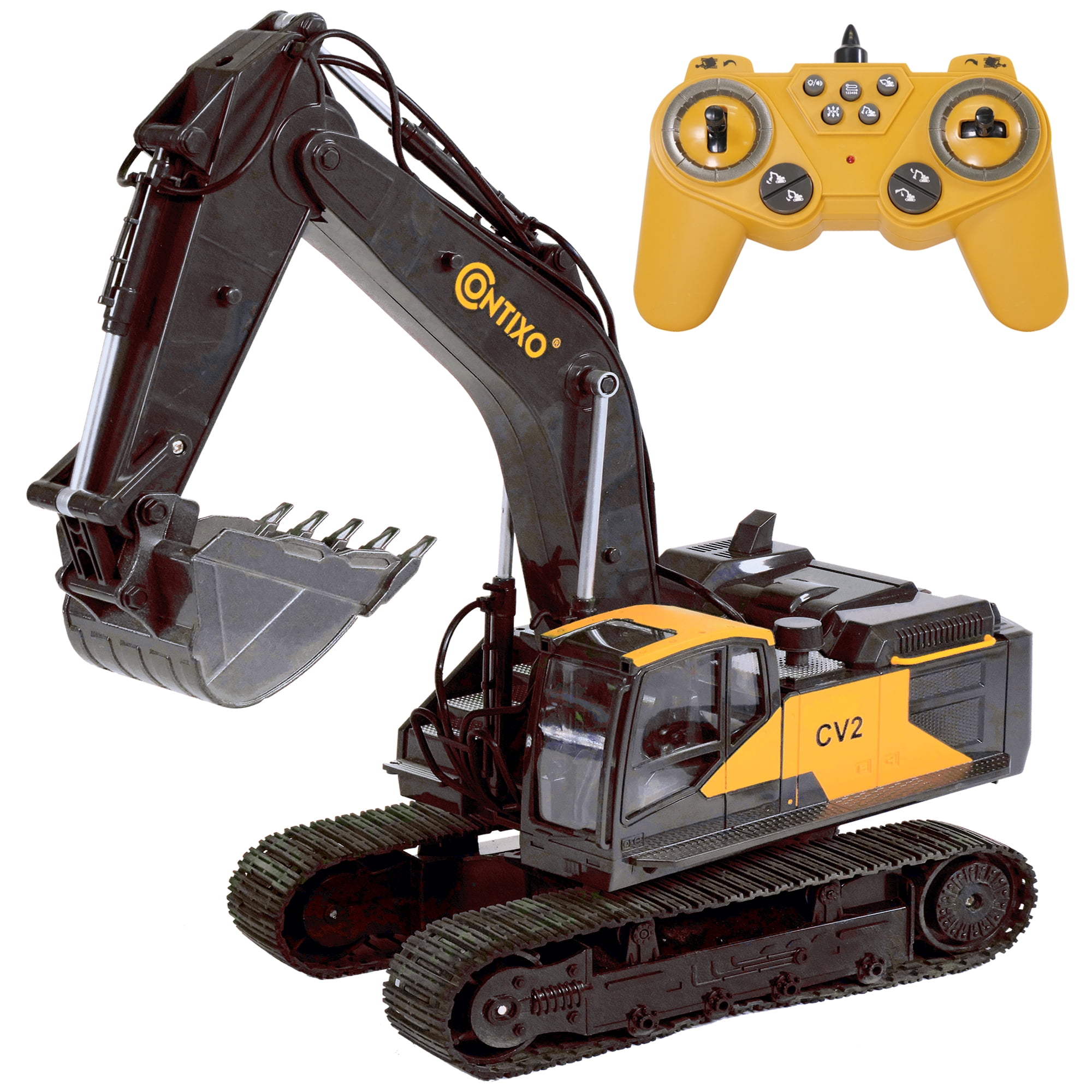 deAO Toys 15 Channel 2.4GHz Remote Control Excavator Construction Truck for Kids 