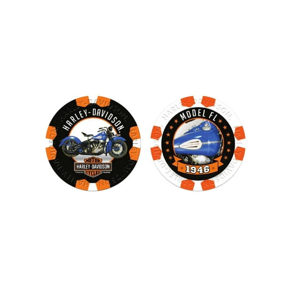 Harley-Davidson Vintage Series 10 - 1946 Model FL Collectible Poker Chips, Harley Davidson
