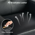 thumbnail image 4 of Modern Breathable PU Leather Accent Chair with Arms, Upholstered Lounge Chair For Living room Bedroom Reading Home Office(1PC, Black), 4 of 9