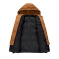thumbnail image 4 of Danhjin Puffer Jackets for Men Thicken Hooded Windbreak Thermal Fall Winter Warm Outwear Casual Comfy Color Block Quilted Coats, 4 of 9